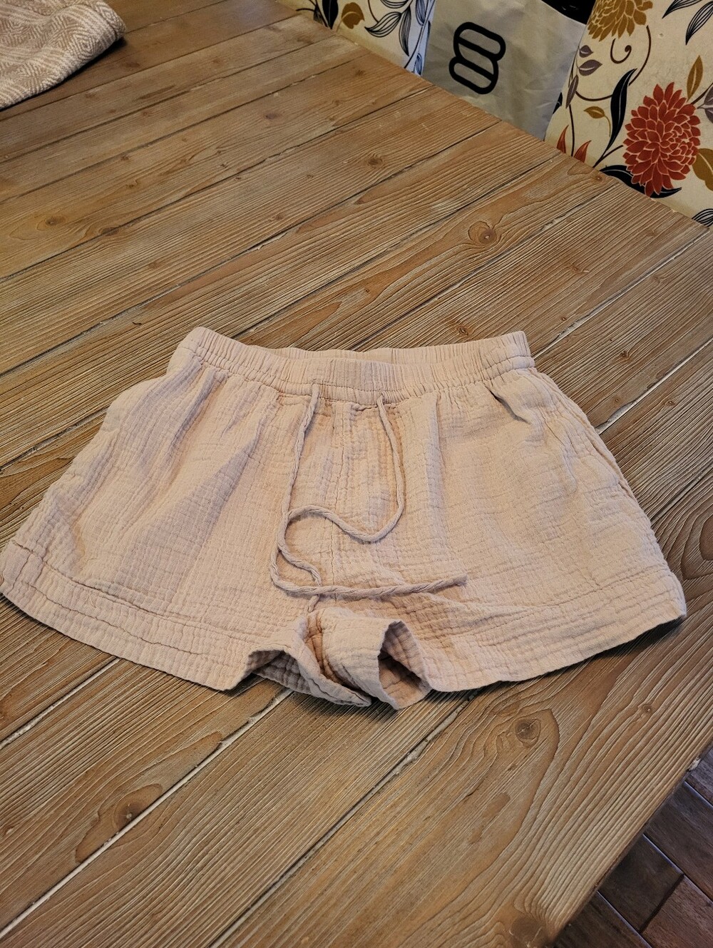 H & M Ladies Draw String Waffle Shorts